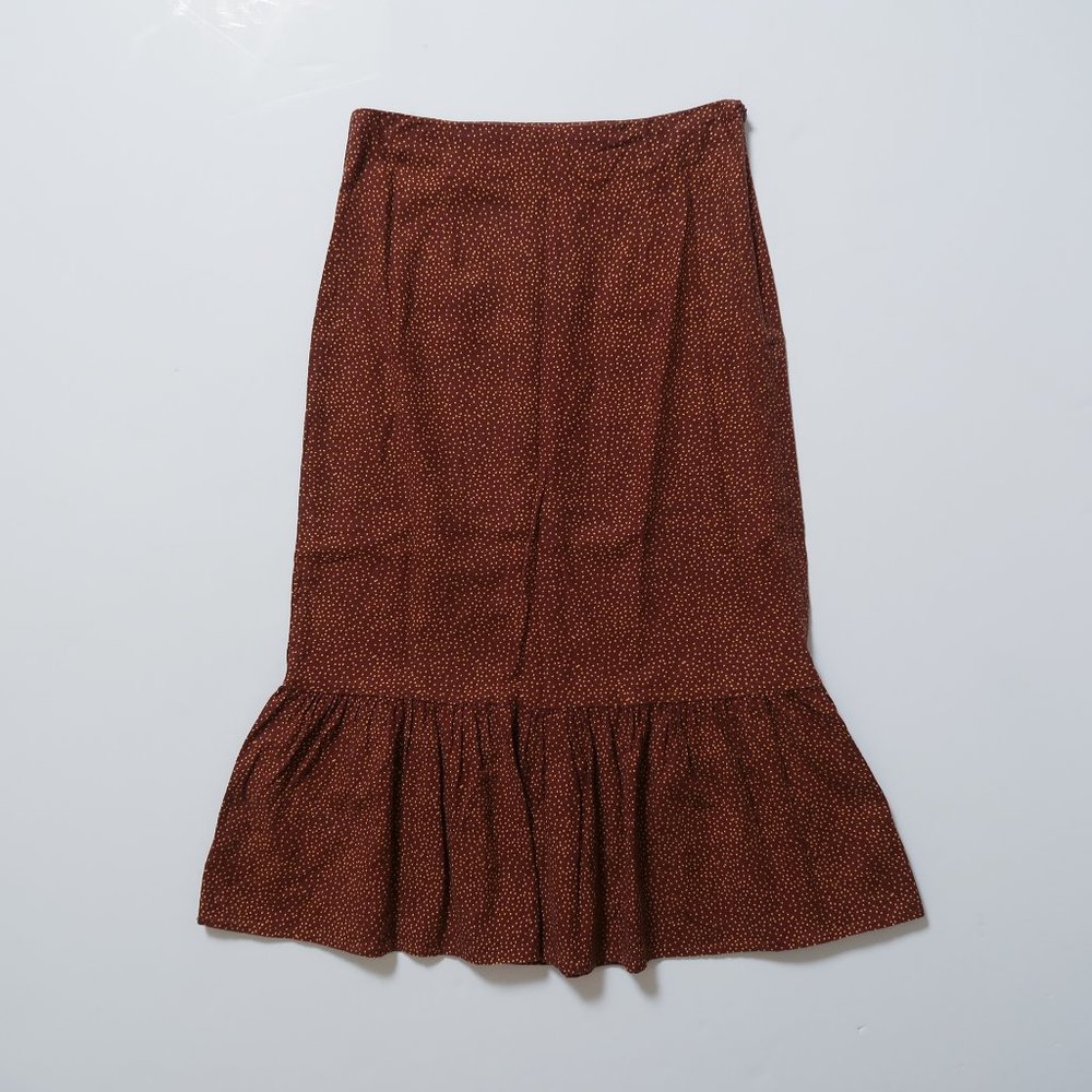 Urban Outfitters brown dotted trumpet skirt sz. Sm